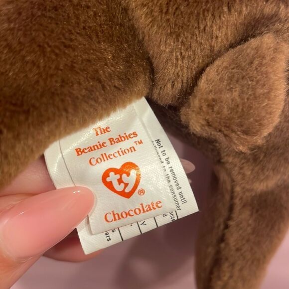 1993 Vintage Chocolate the Moose Ty Original Beanie Baby 9” PVC Pellets NWT EUC - Picture 8 of 9